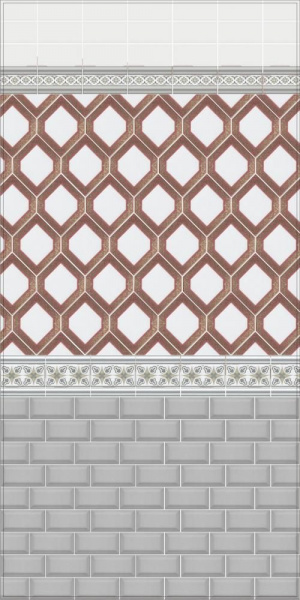 Плитка настенная Kerama Marazzi Клемансо 7,4х15 беж тёмный грань 16052