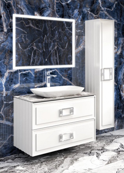 Тумба подвесная Avanti Eleganta Double Bianco 80 под столешницу два ящика