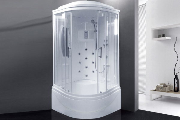 Гидромассажный бокс Royal Bath 100х100х217, прозрачное стекло, белый профиль, RB 100NRW-T