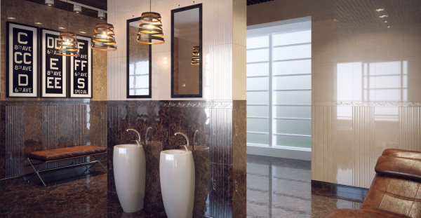Плитка для стен Golden Tile 300х600 Lorenzo Modern Темно-бежевый (Н4Н151)