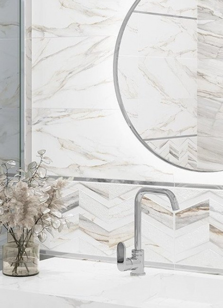 Керамическая плитка настенная Delacora Дельта Каррара / Delta Carrara 246*740, WT15DLA00R