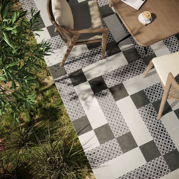 Декор Kerama Marazzi Фреджио 3 20х20 черно-белый, VT\A296\SG1544N