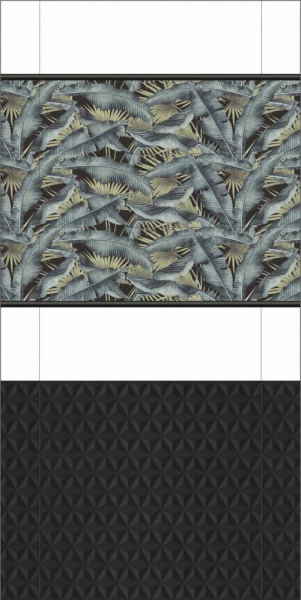 Плитка настенная Kerama Marazzi Диагональ черный структура 25x75, 12121R