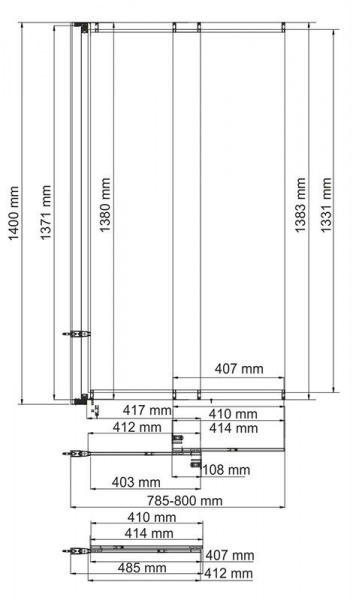 Шторка на ванну WasserKRAFT Main, 41S02-80  WasserSchutz