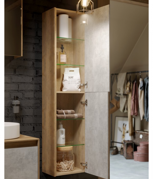 Пенал Aqwella Mobi подвесной (корпус), цвет дуб балтийский, MOB0535DB, ТМ «AQWELLA»
