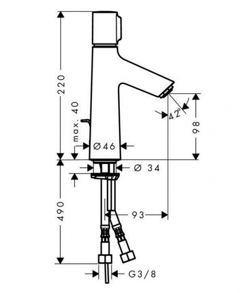 Смеситель для раковины Hansgrohe Talis Select S, 72042000 HРС