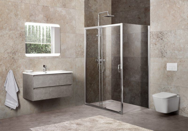Душевая кабина BelBagno Unique (1200-1350)x800x1900, прозрачное стекло, хромированный профиль, UNIQU