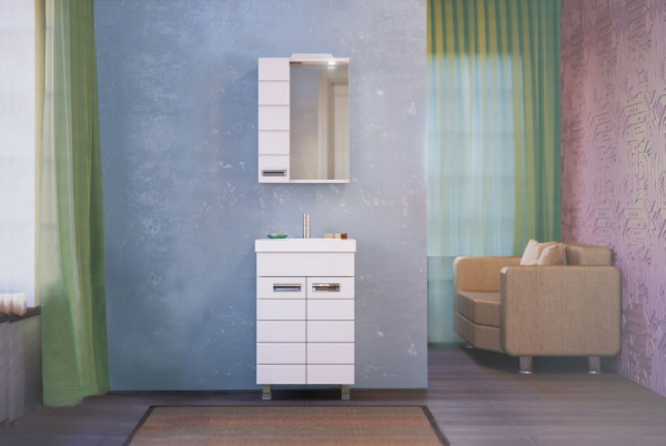 Зеркало-шкаф Raval Kub 60 белый с подсветкой, Kub.03.60/W