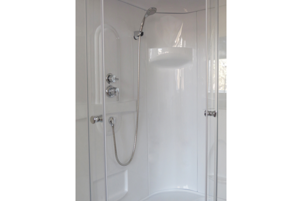 Гидромассажный бокс Royal Bath 100х80х217, прозрачное  стекло, белый профиль, левая, RB 8100BP1-T-L