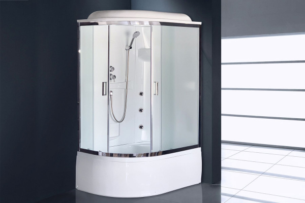 Гидромассажный бокс Royal Bath 120х80х217,  матовое стекло,  хромированный профиль, правая, RB 8120В