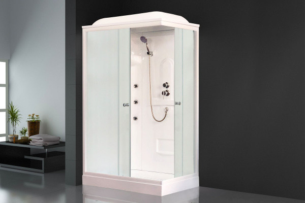 Гидромассажный бокс Royal Bath 120х80х217, матовое стекло, белый профиль, левая, RB 8120HP2-M-L