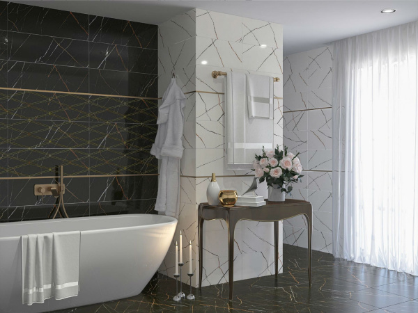 Декор Eletto Ceramica BLACK & GOLD STRUTTURA 24,2*70, 588112002