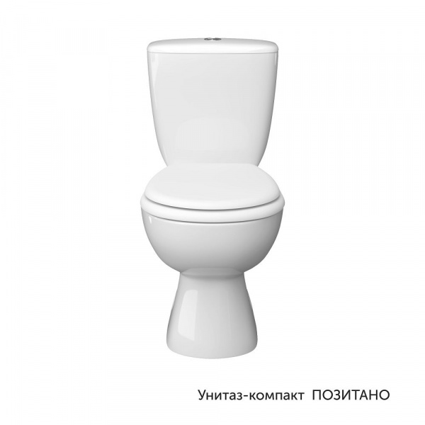 Унитаз-компакт Керамин Позитано Алкапласт с жестким сиденьем, белый, CS00076903
