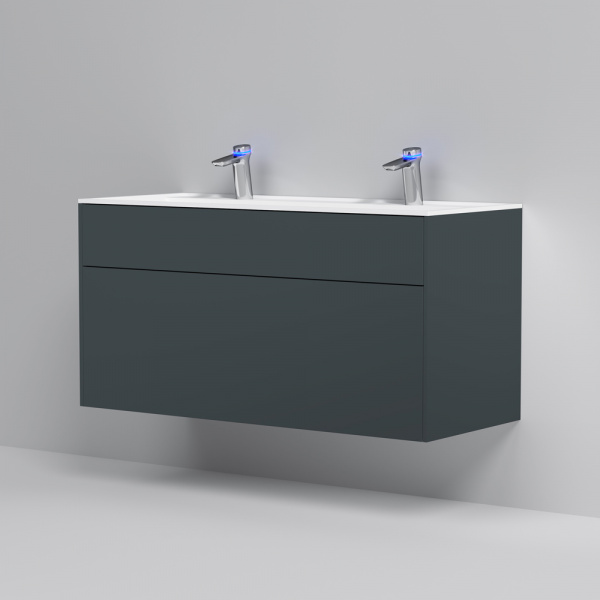 Тумба подвесная под раковину AM.PM INSPIRE V2.0 120 см, 3 ящика, push-to-open, графит матовый, M50AF